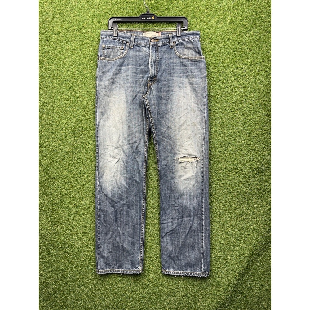 Levis 559 Jeans Mens 34x34 Relaxed Straight Leg Medium Wash Denim Cotton